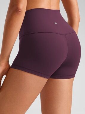 CRZ YOGA High-Waist Yoga Bike Shorts Plum Mangenta